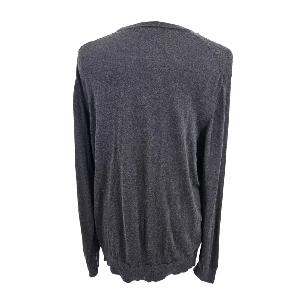 Banana Republic Sweater Mens XXL Charcoal Grey Merino Wool Crewneck Pullover
